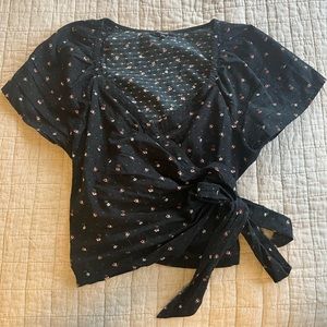 Ruffle Sleeve Wrap Top in Spring Floral